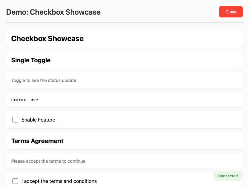 Checkbox Demo